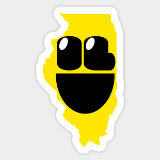 Illinois States of Happynes- Illinois Smiling Face Sticker